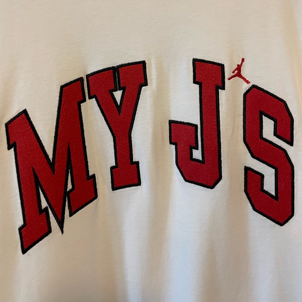 Brand new Jordan brand white short sleeve tshirt “My J’s” Size XXL